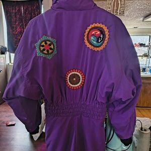 Vintage Bogner Embroidered Unique Purple Ski Suit Retro